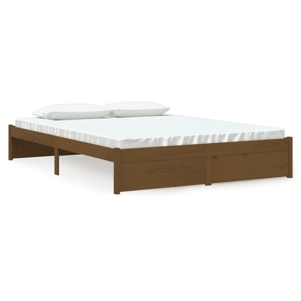 Bed Frame without Mattress Honey Brown Solid Wood 150x200 cm