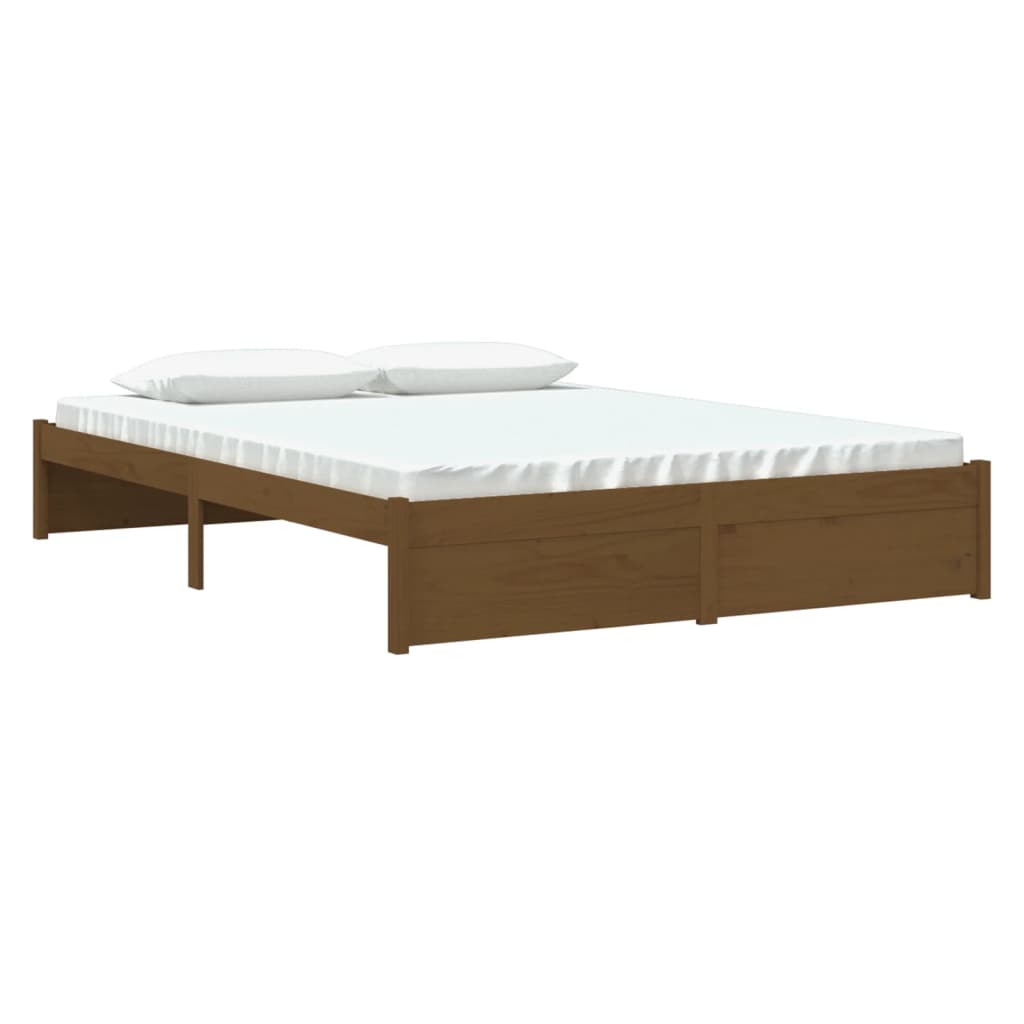 Bed Frame without Mattress Honey Brown Solid Wood 150x200 cm