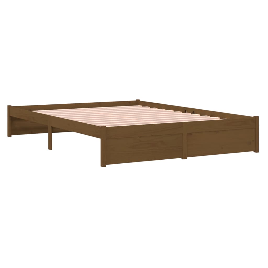 Bed Frame without Mattress Honey Brown Solid Wood 150x200 cm