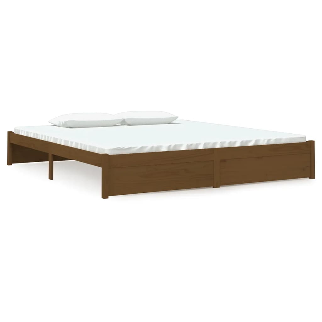 Bed Frame Honey Brown Solid Wood 183x203 cm King Size