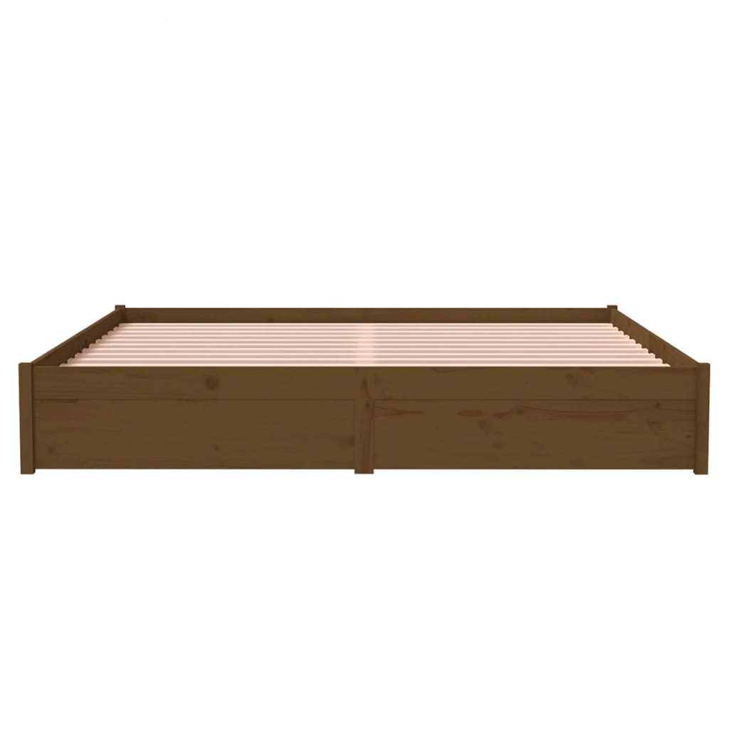 Bed Frame Honey Brown Solid Wood 183x203 cm King Size