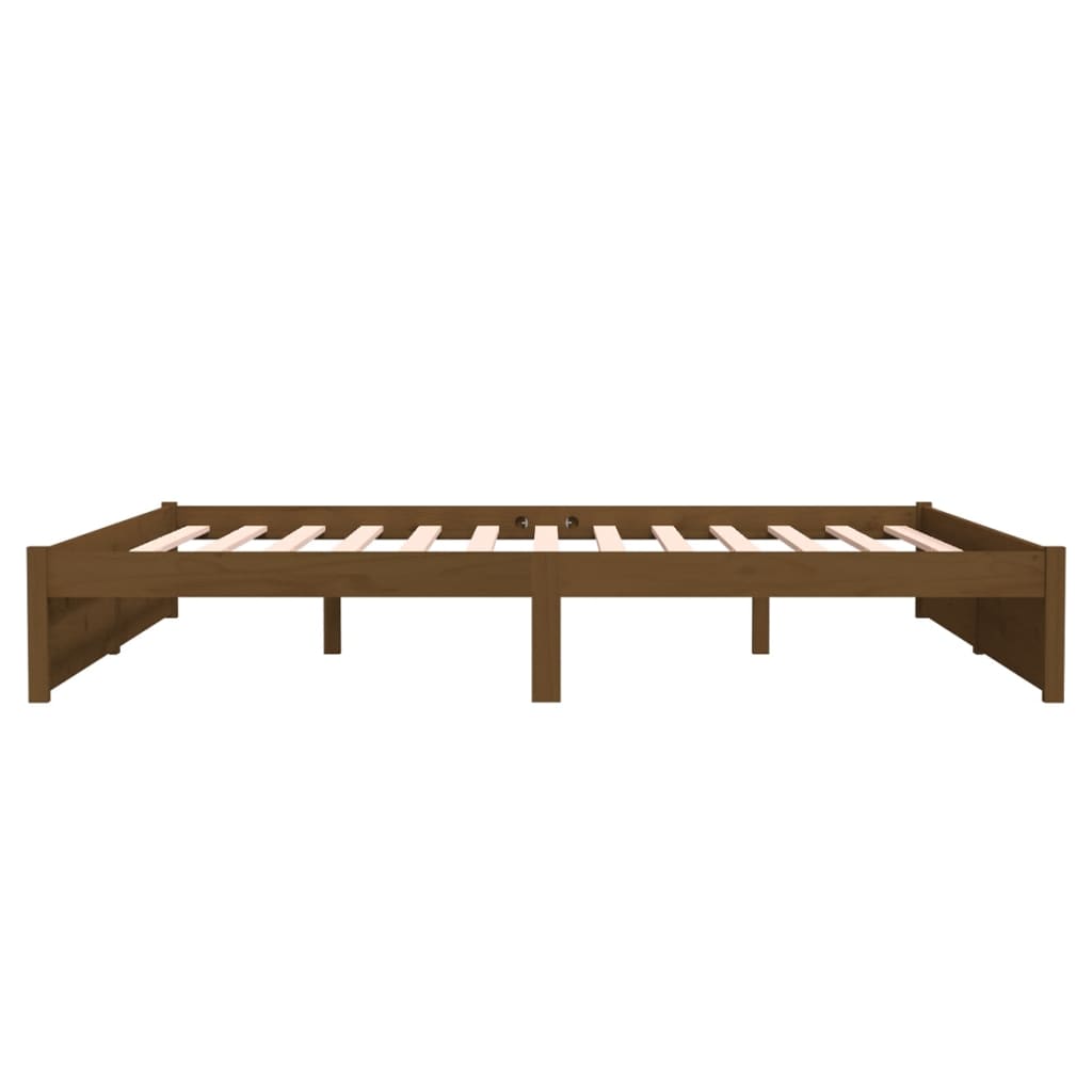 Bed Frame Honey Brown Solid Wood 183x203 cm King Size