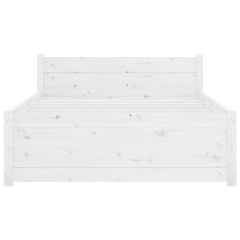 Bed Frame White Solid Wood 92x187 cm Single Size