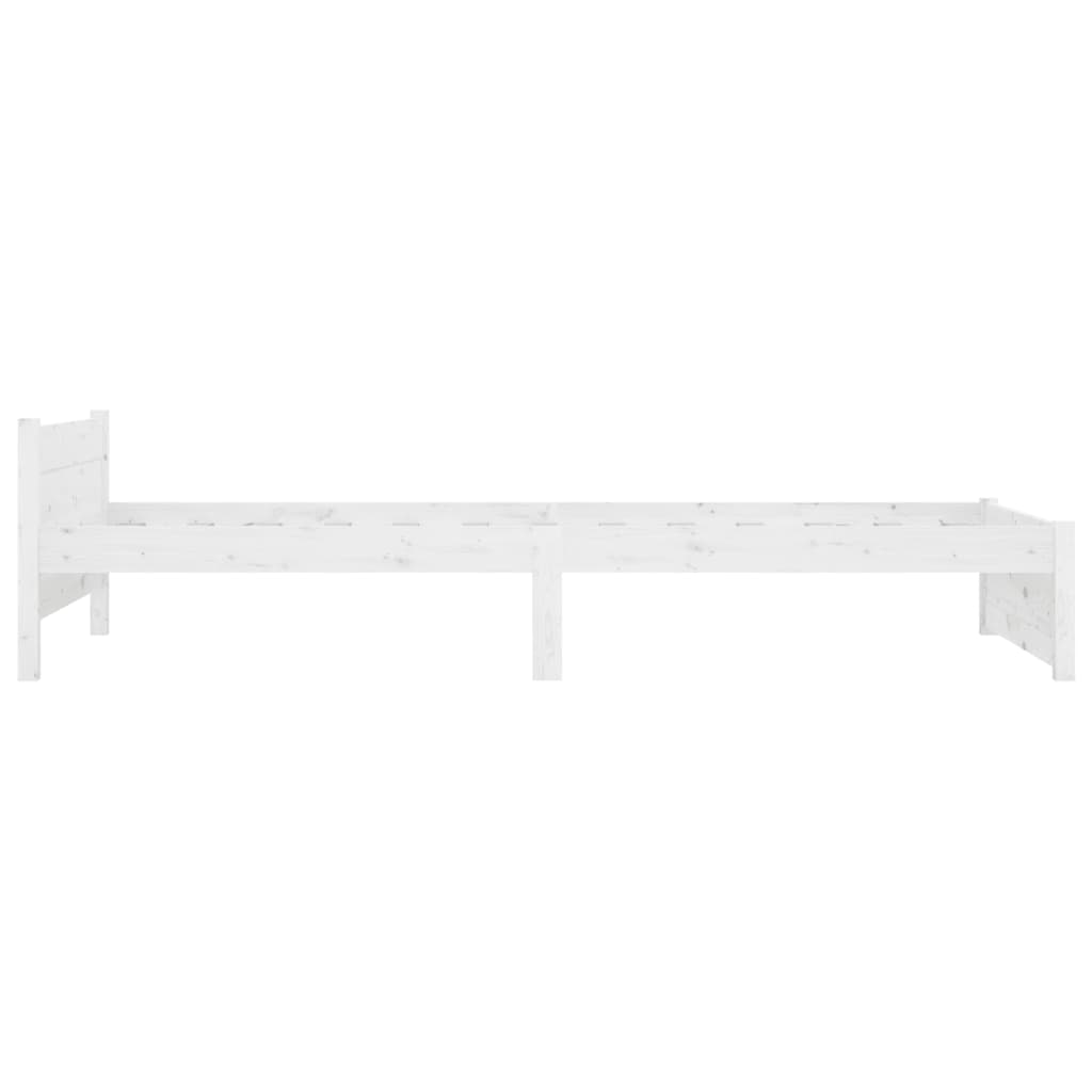 Bed Frame White Solid Wood 92x187 cm Single Size