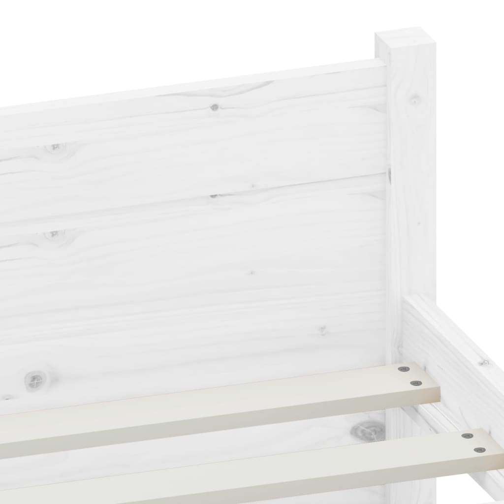 Bed Frame White Solid Wood 92x187 cm Single Size