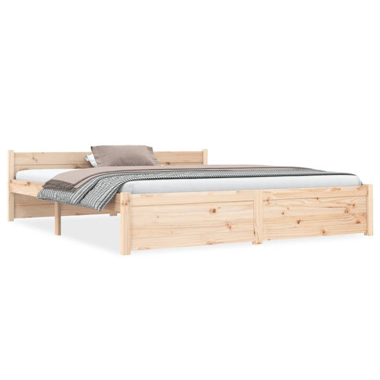 Bed Frame Solid Wood 153x203 cm Queen Size