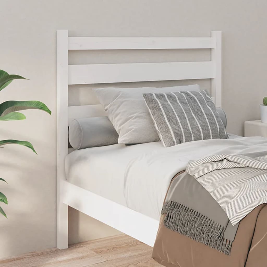 Bed Headboard White 96x4x100 cm Solid Wood Pine