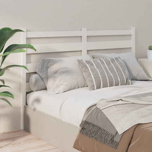 Bed Headboard White 156x4x100 cm Solid Wood Pine