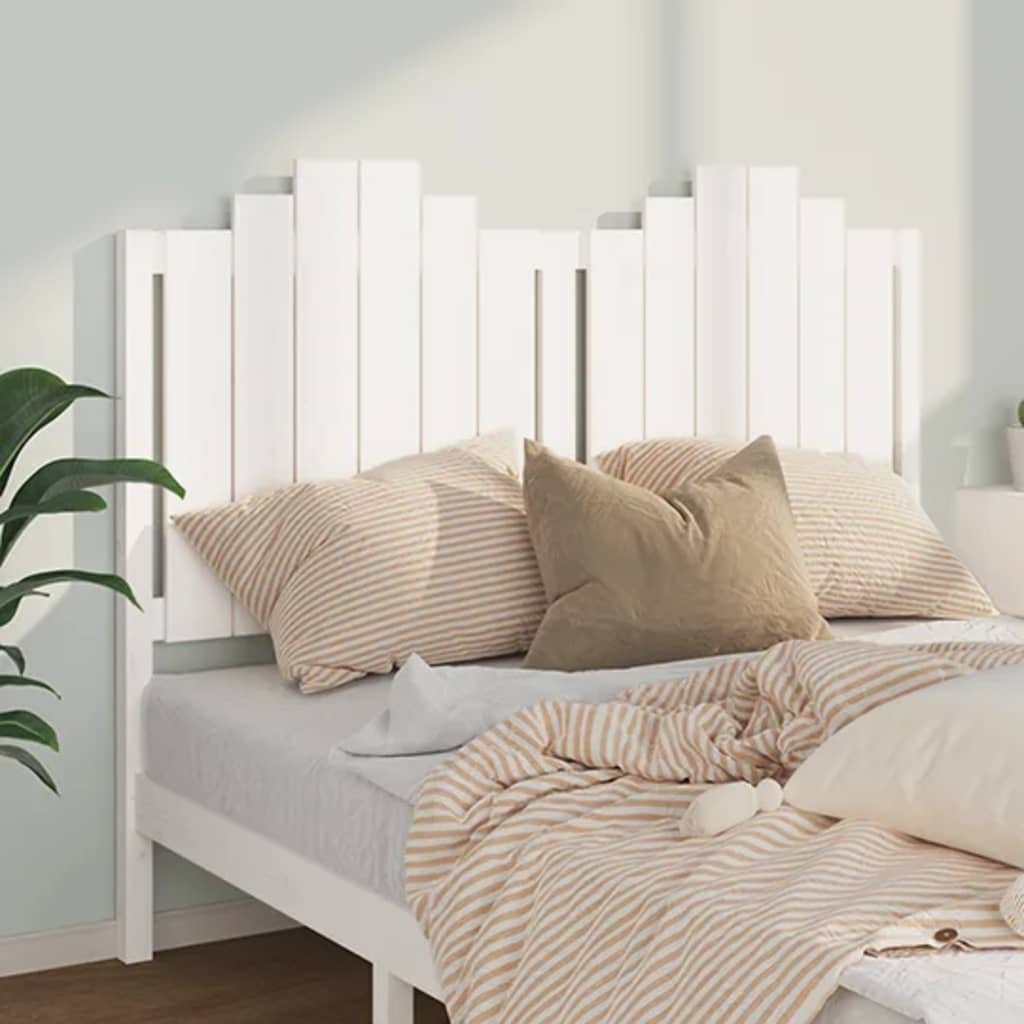 Bed Headboard White 141x4x110 cm Solid Wood Pine