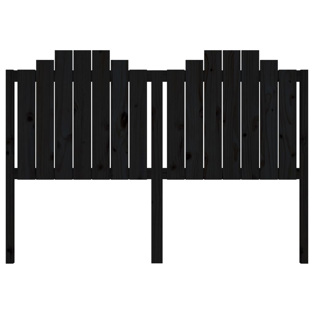 Bed Headboard Black 156x4x110 cm Solid Wood Pine