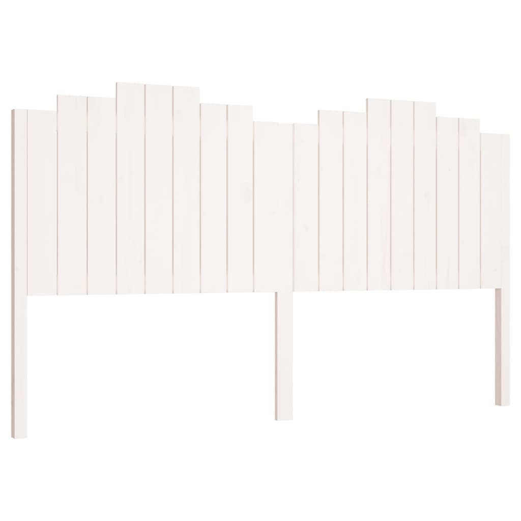 Bed Headboard White 186x4x110 cm Solid Wood Pine