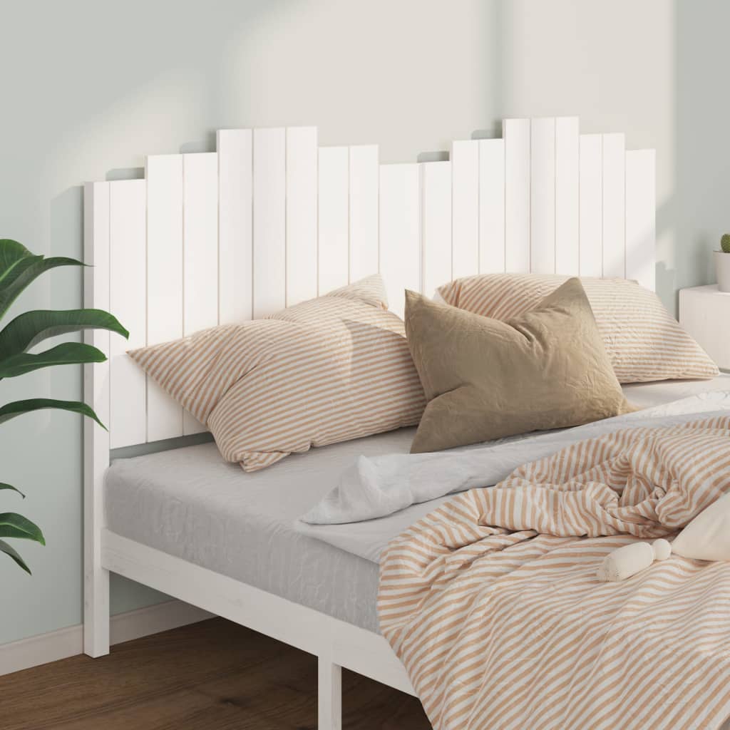 Bed Headboard White 186x4x110 cm Solid Wood Pine