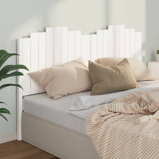 Bed Headboard White 186x4x110 cm Solid Wood Pine