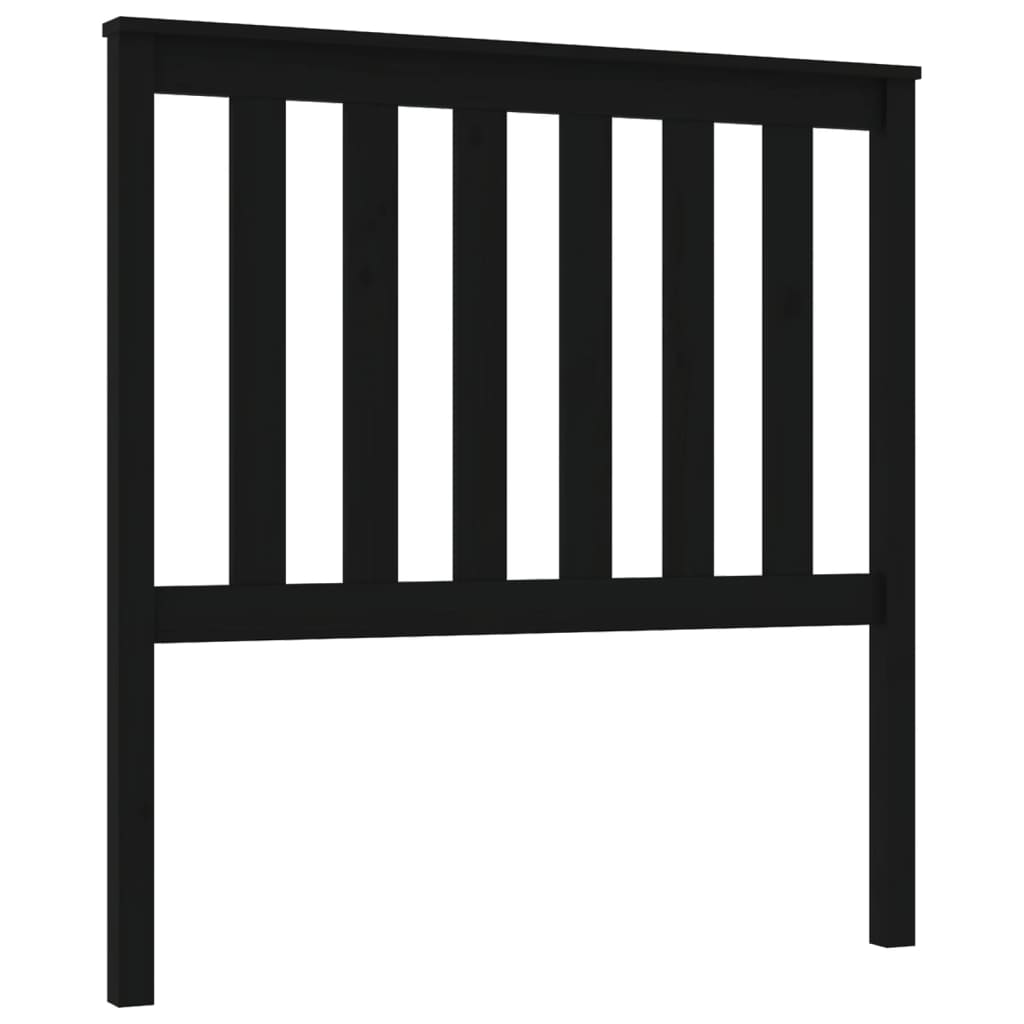 Bed Headboard Black 96X6X101 Cm Solid Wood Pine