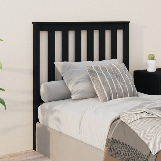 Bed Headboard Black 96X6X101 Cm Solid Wood Pine