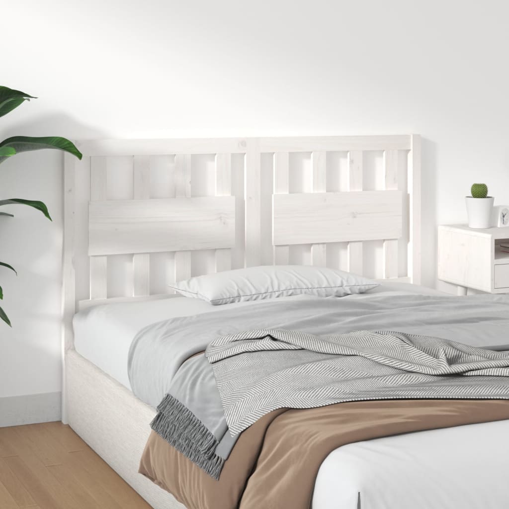 Bed Headboard White 140.5x4x100 cm Solid Wood Pine