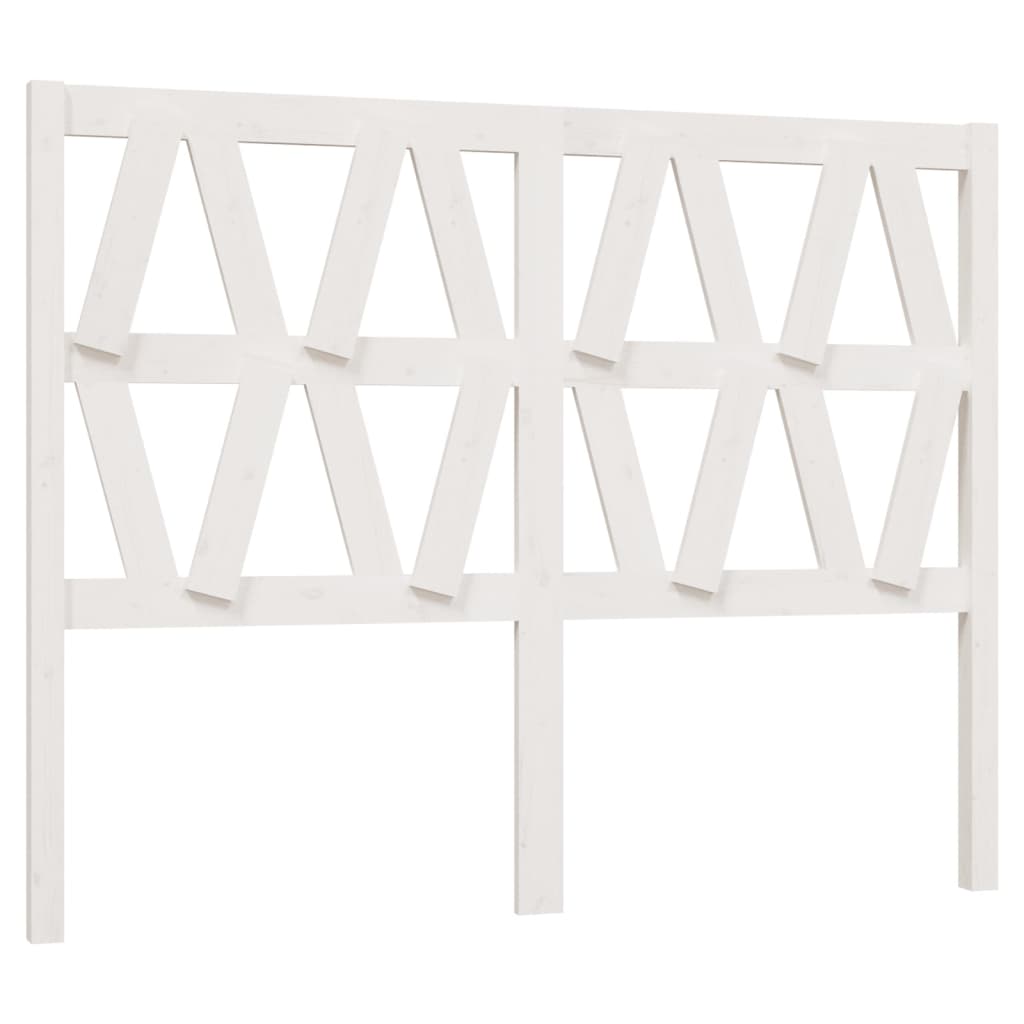 Bed Headboard White 141x4x100 cm Solid Wood Pine