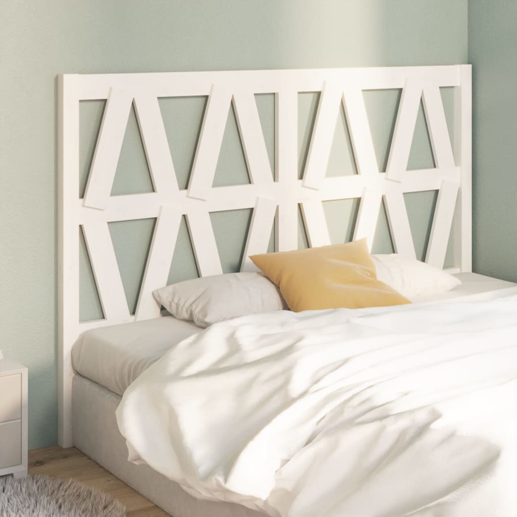 Bed Headboard White 156x4x100 cm Solid Wood Pine