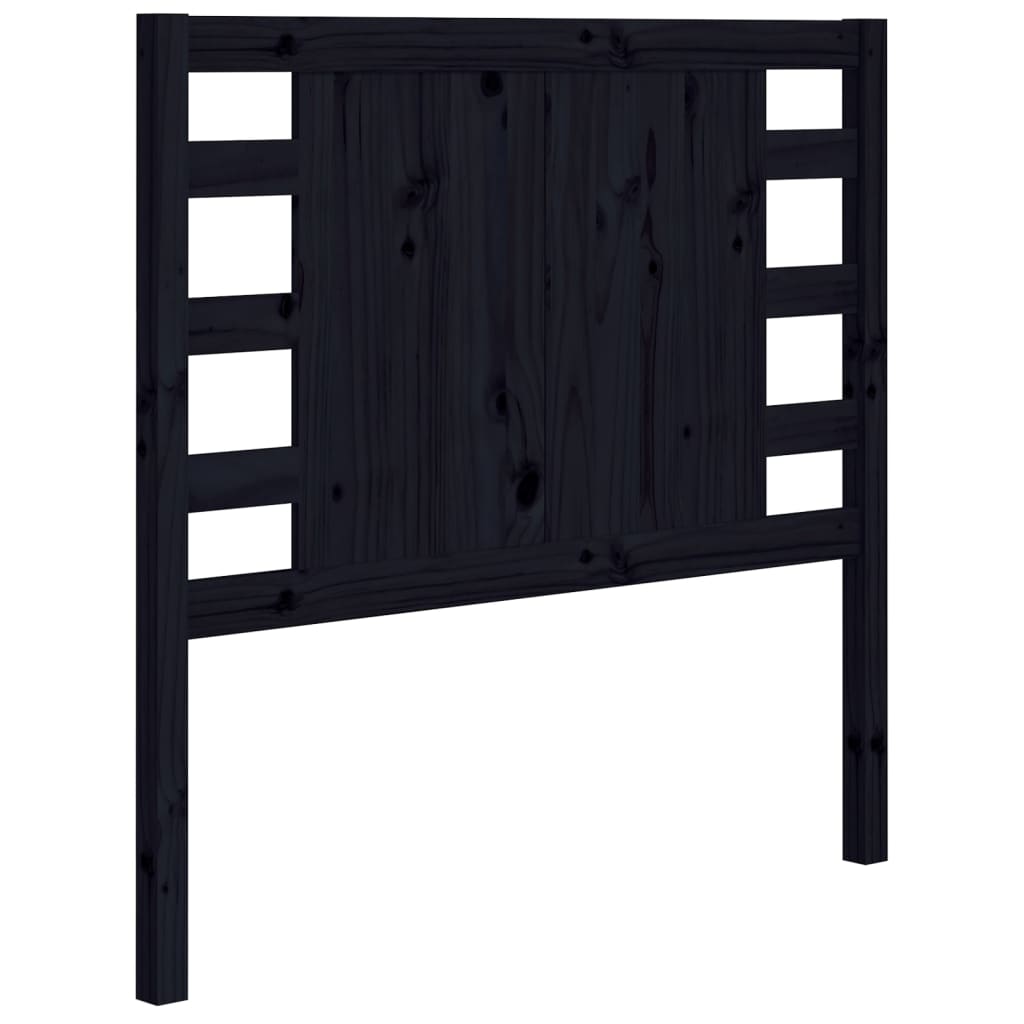 Headboard Black 96x4x100 cm Solid Wood Pine