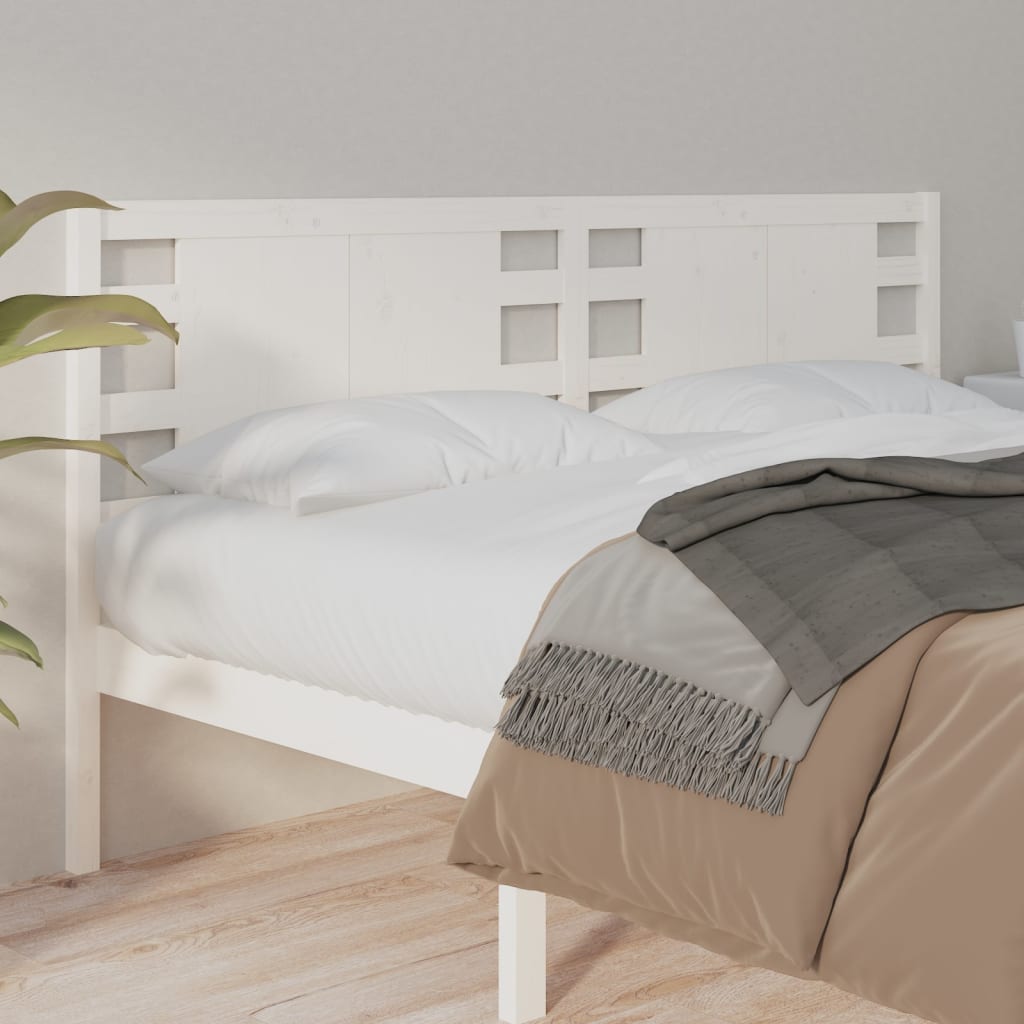 Headboard White 141x4x100 cm Solid Wood Pine