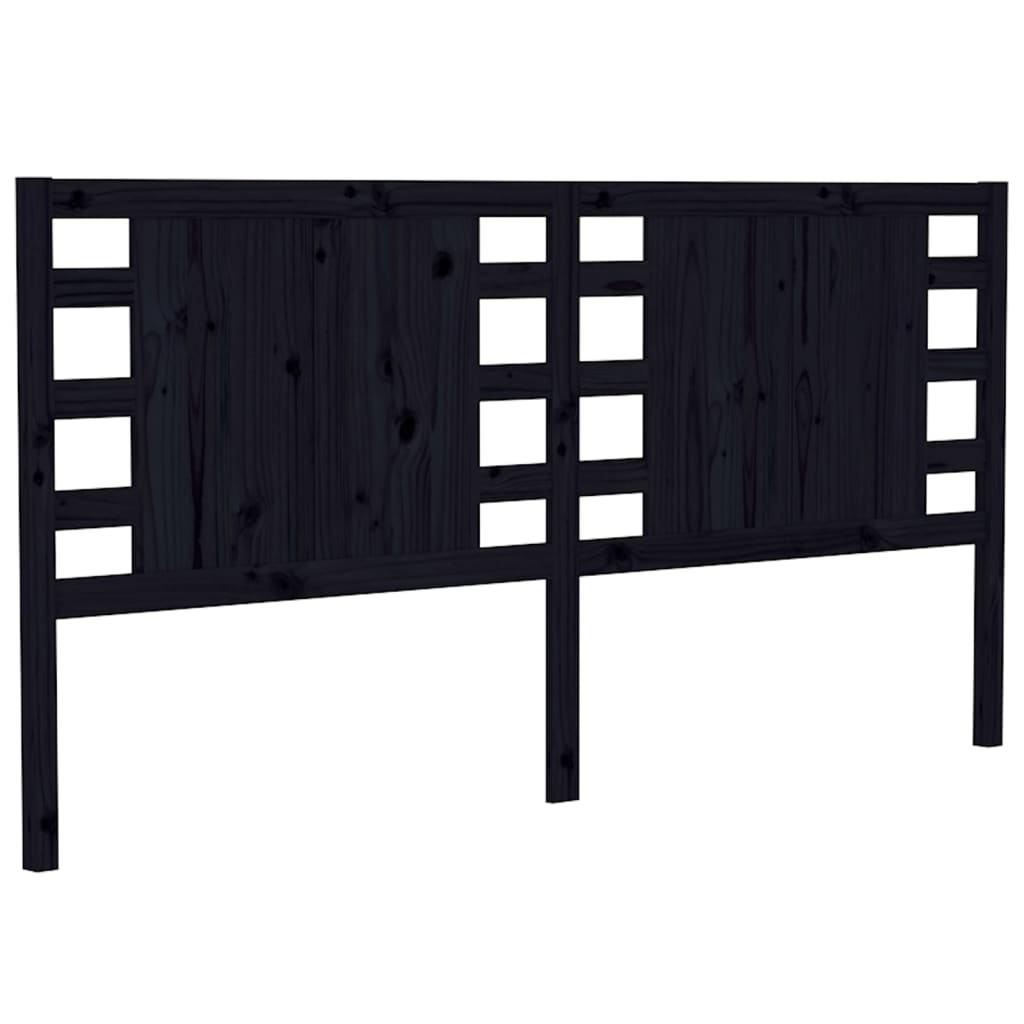 Headboard Black 156x4x100 cm Solid Wood Pine