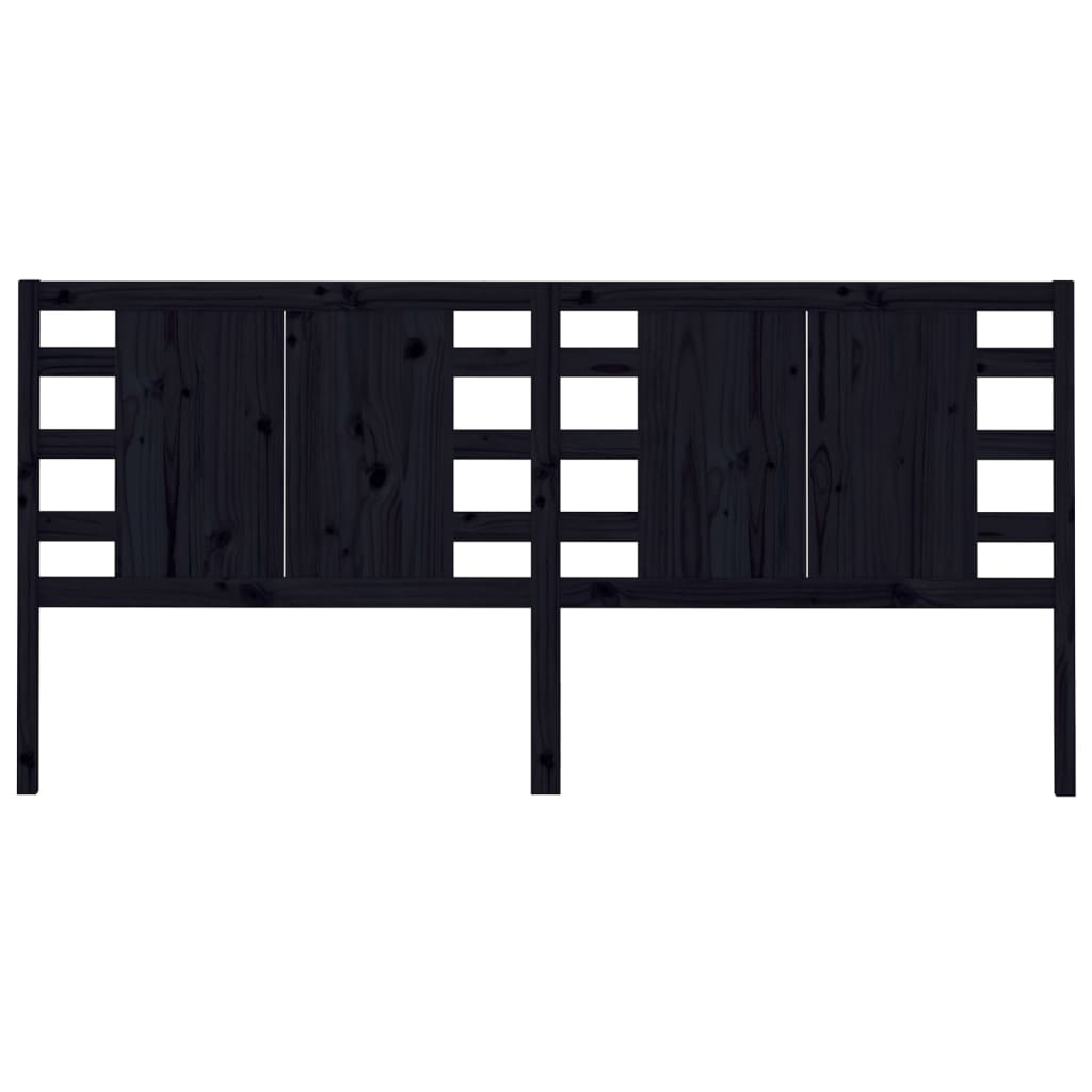 Headboard Black 156x4x100 cm Solid Wood Pine