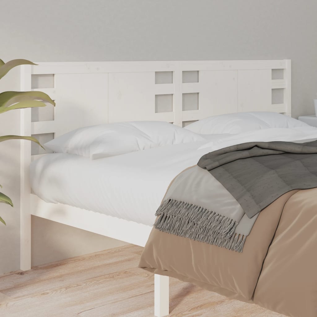 Headboard White 186x4x100 cm Solid Wood Pine