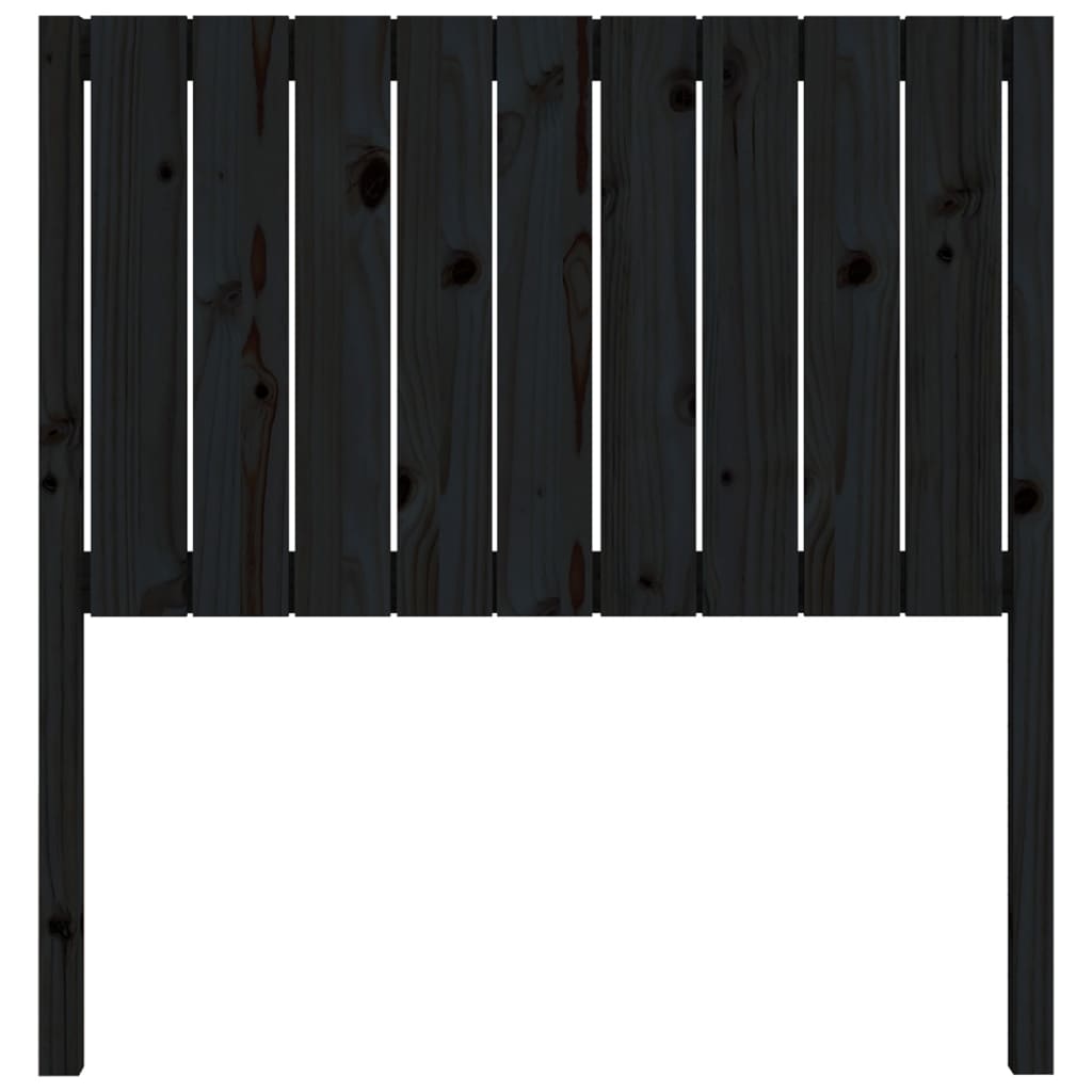 Bed Headboard Black 95.5x4x100 cm Solid Wood Pine