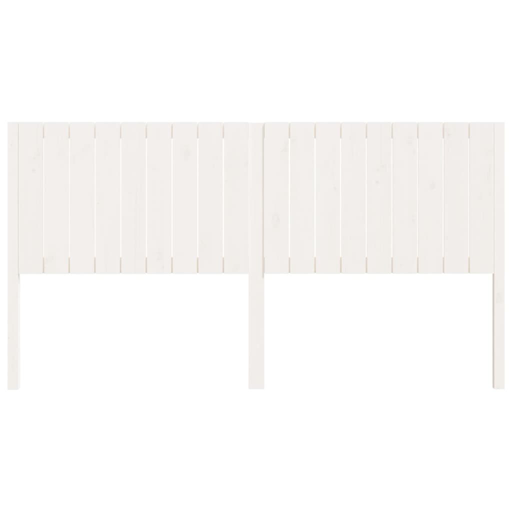 Bed Headboard White 185.5x4x100 cm Solid Wood Pine