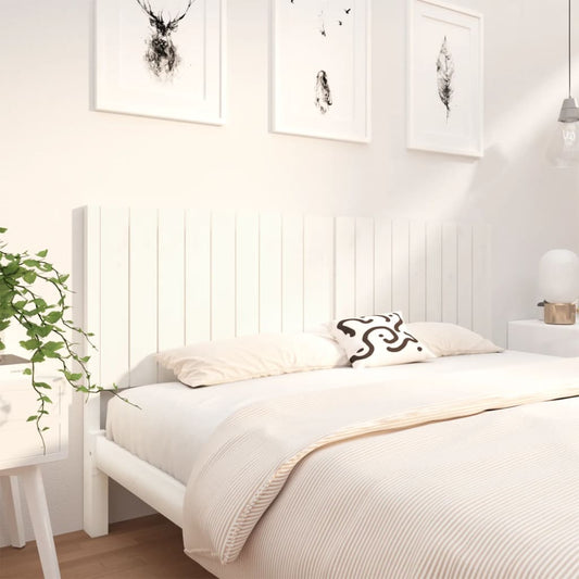 Bed Headboard White 185.5x4x100 cm Solid Wood Pine