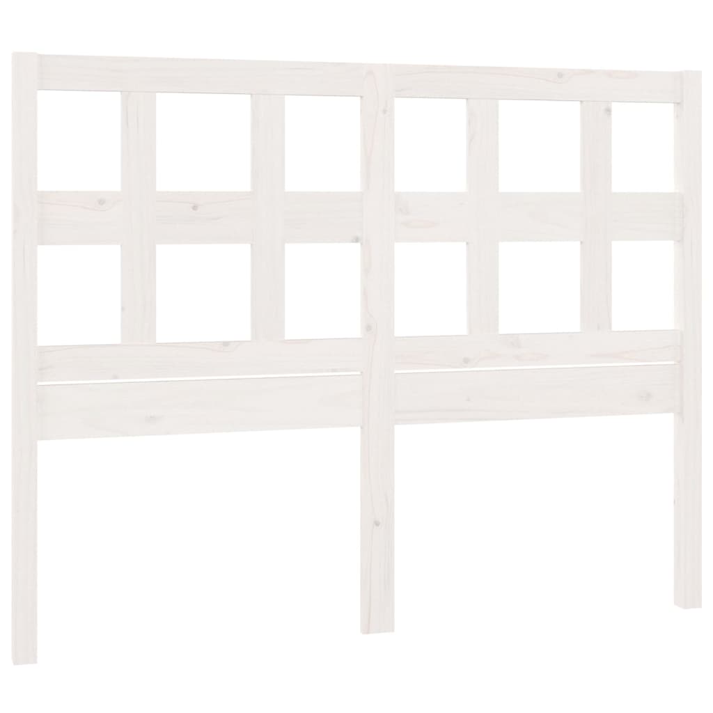 Bed Headboard White 140.5x4x100 cm Solid Wood Pine