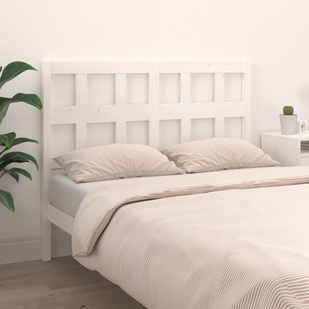 Bed Headboard White 140.5x4x100 cm Solid Wood Pine