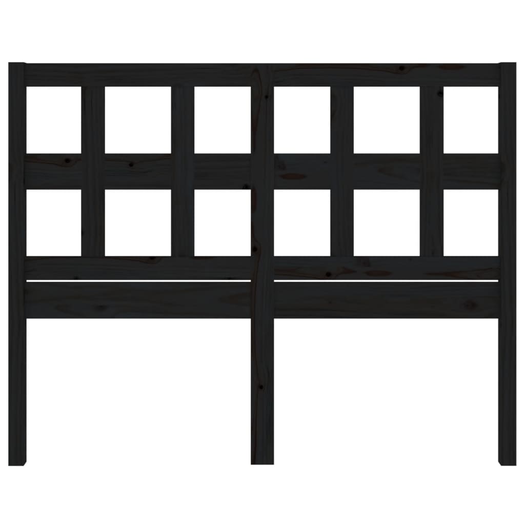 Bed Headboard Black 140.5x4x100 cm Solid Wood Pine