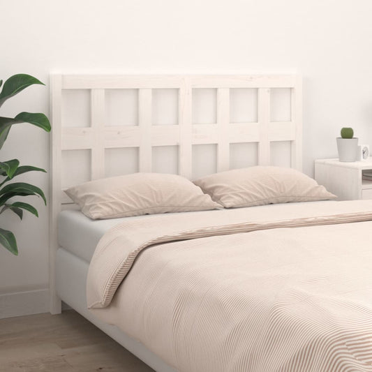 Bed Headboard White 185.5x4x100 cm Solid Wood Pine