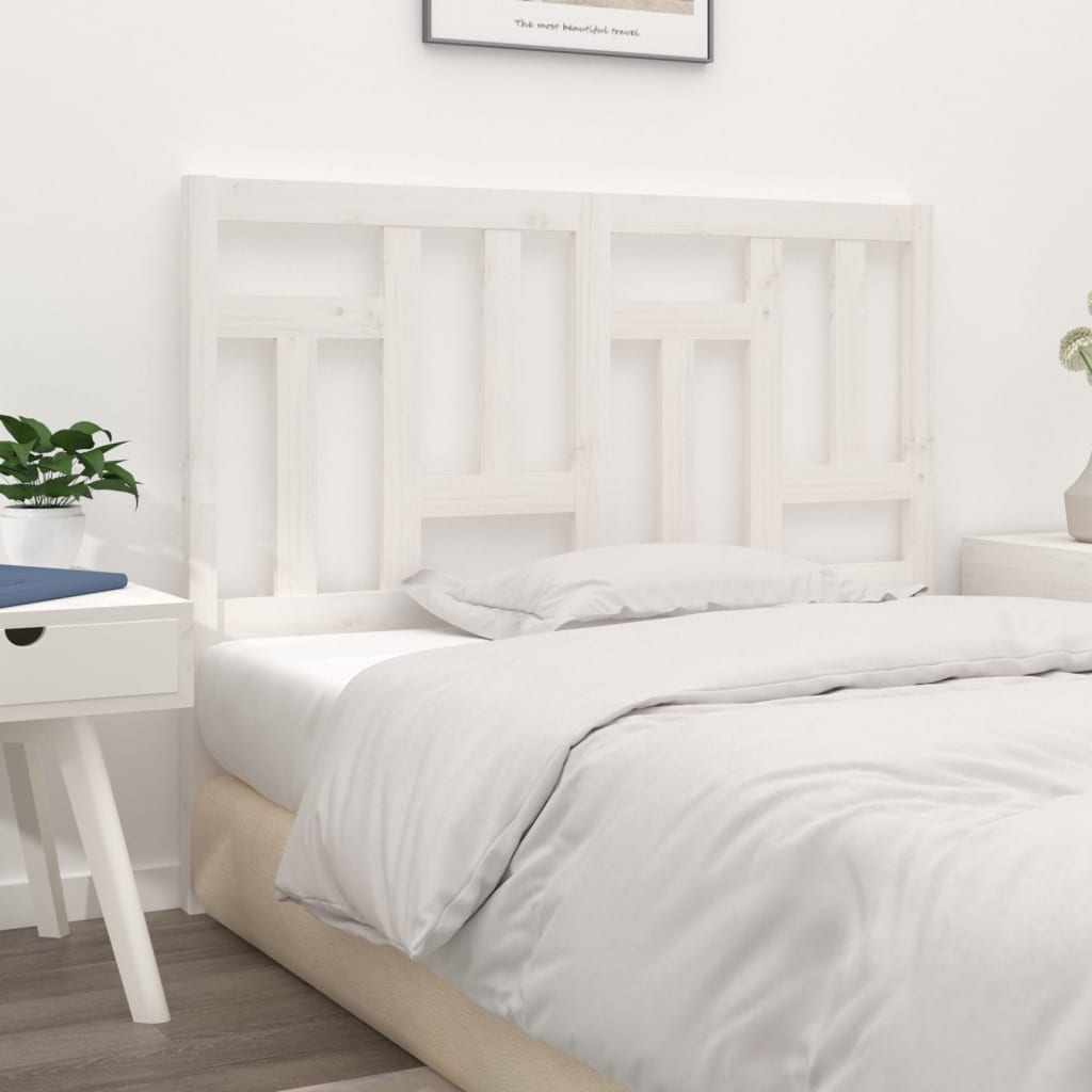 Bed Headboard White 140.5x4x100 cm Solid Wood Pine