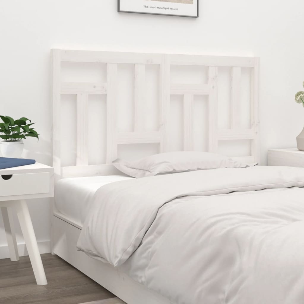 Bed Headboard White 140.5x4x100 cm Solid Wood Pine