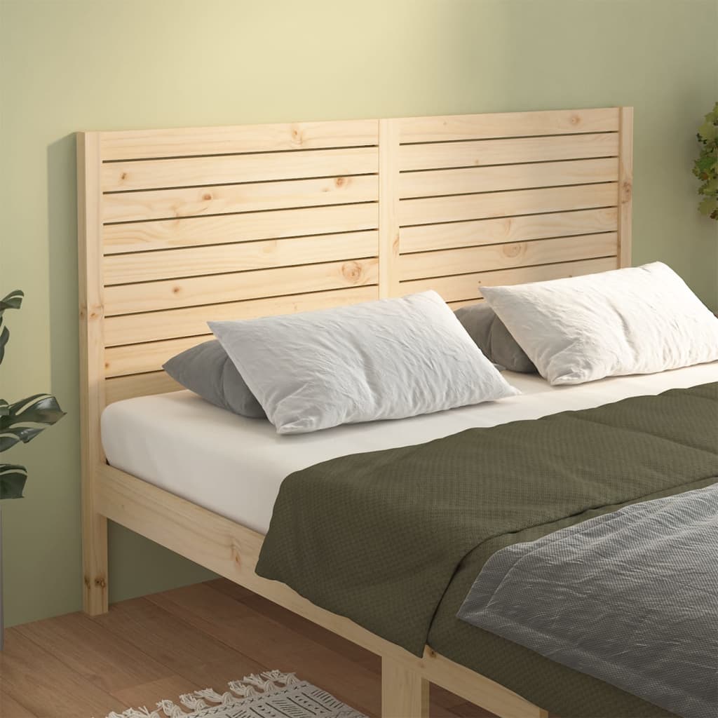 Bed Headboard Black 156X4X100 Cm Solid Wood Pine