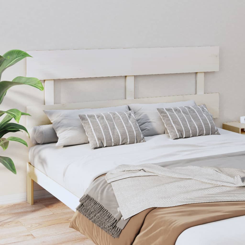 Bed Headboard White 138X3X81 Cm Solid Wood Pine