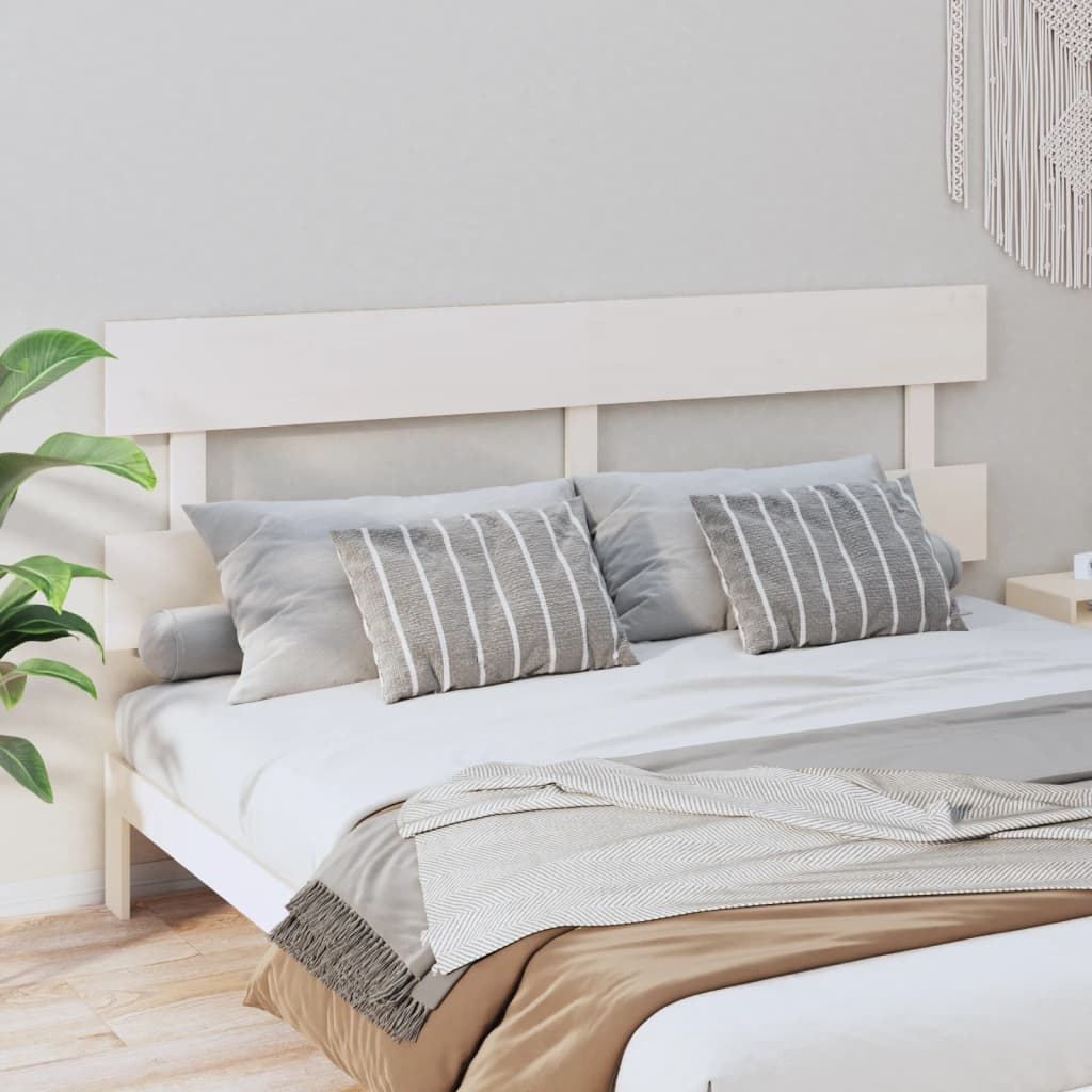 Bed Headboard White 138X3X81 Cm Solid Wood Pine