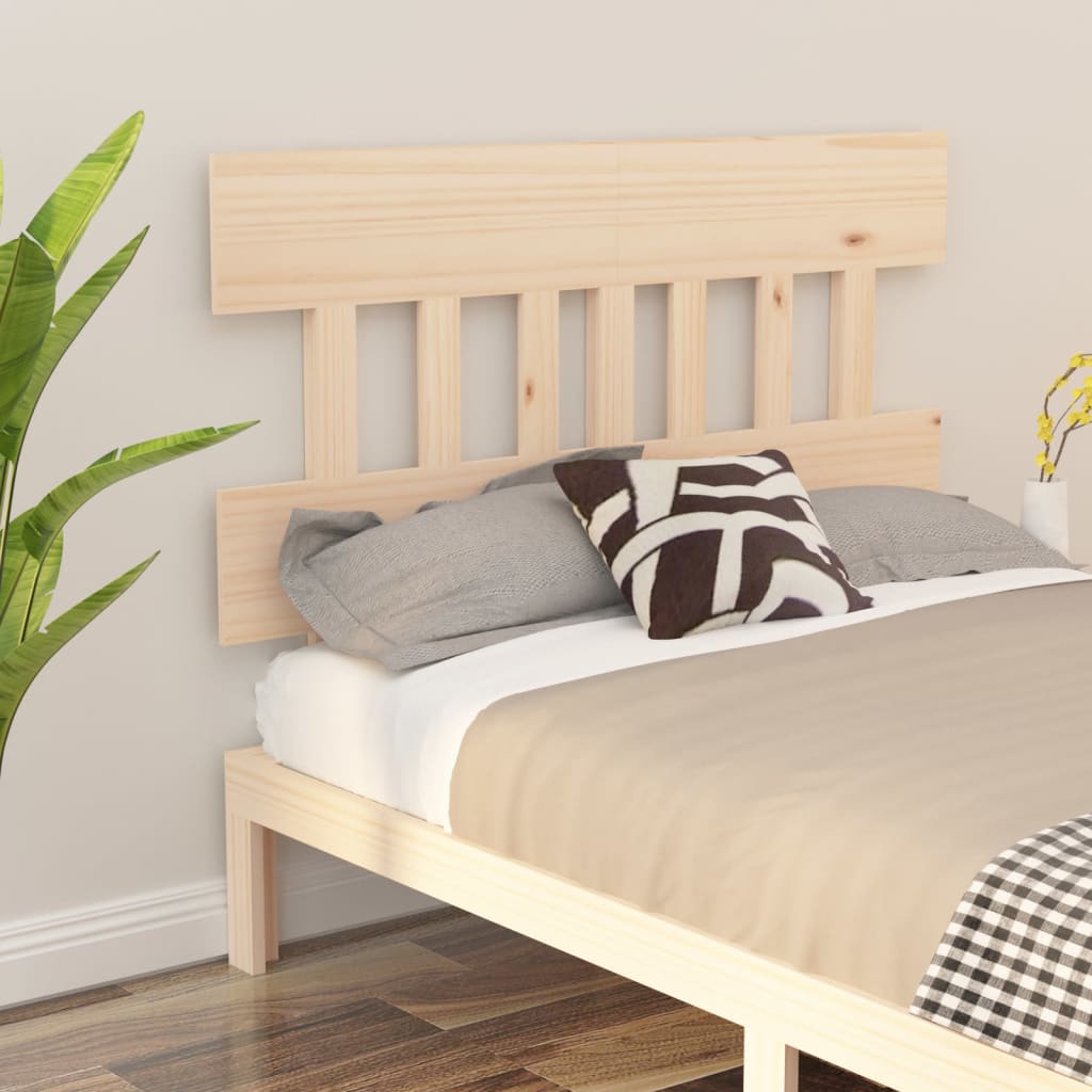 Bed Headboard Black 93.5X3X81 Cm Solid Wood Pine