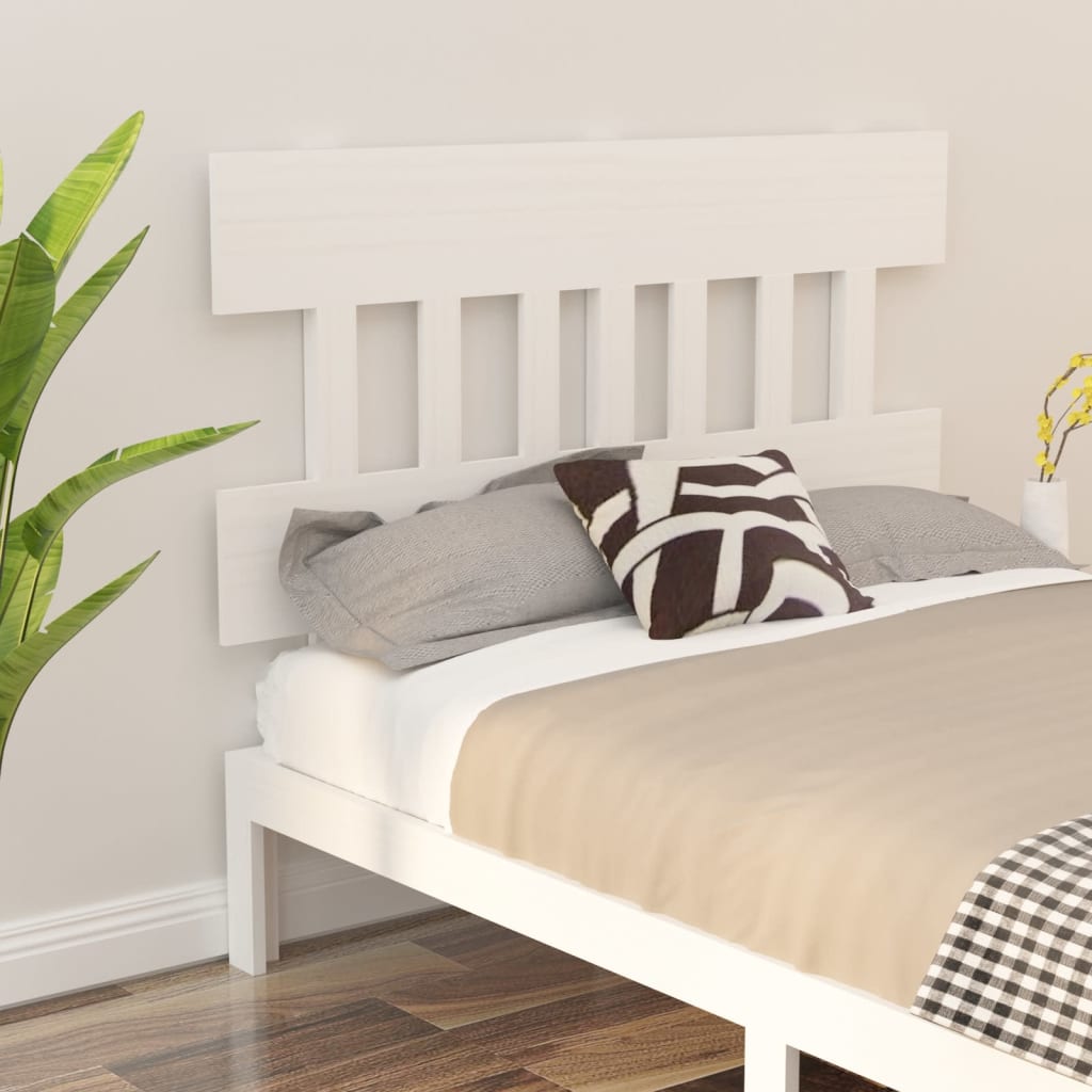 Bed Headboard Black 93.5X3X81 Cm Solid Wood Pine