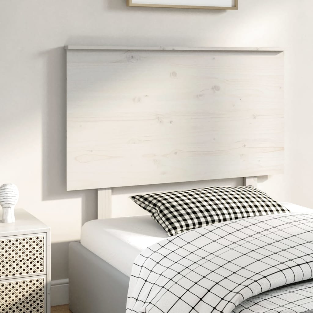 Bed Headboard White 94x6x82.5 cm Solid Wood Pine