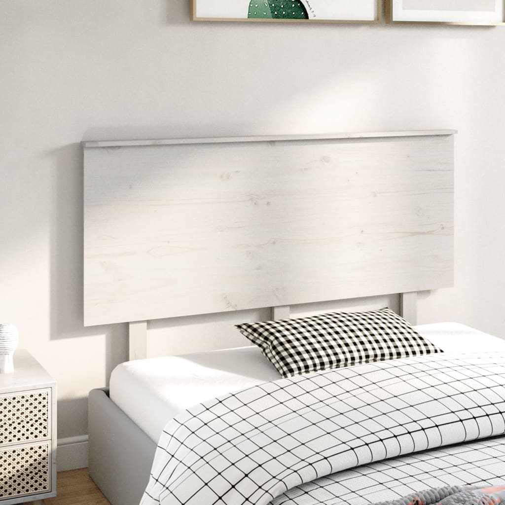 Bed Headboard White 139x6x82.5 cm Solid Wood Pine