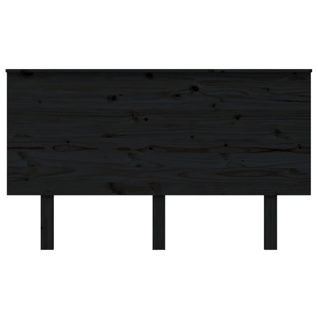 Bed Headboard Black 139x6x82.5 cm Solid Wood Pine