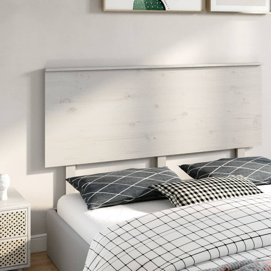 Bed Headboard White 154x6x82.5 cm Solid Wood Pine