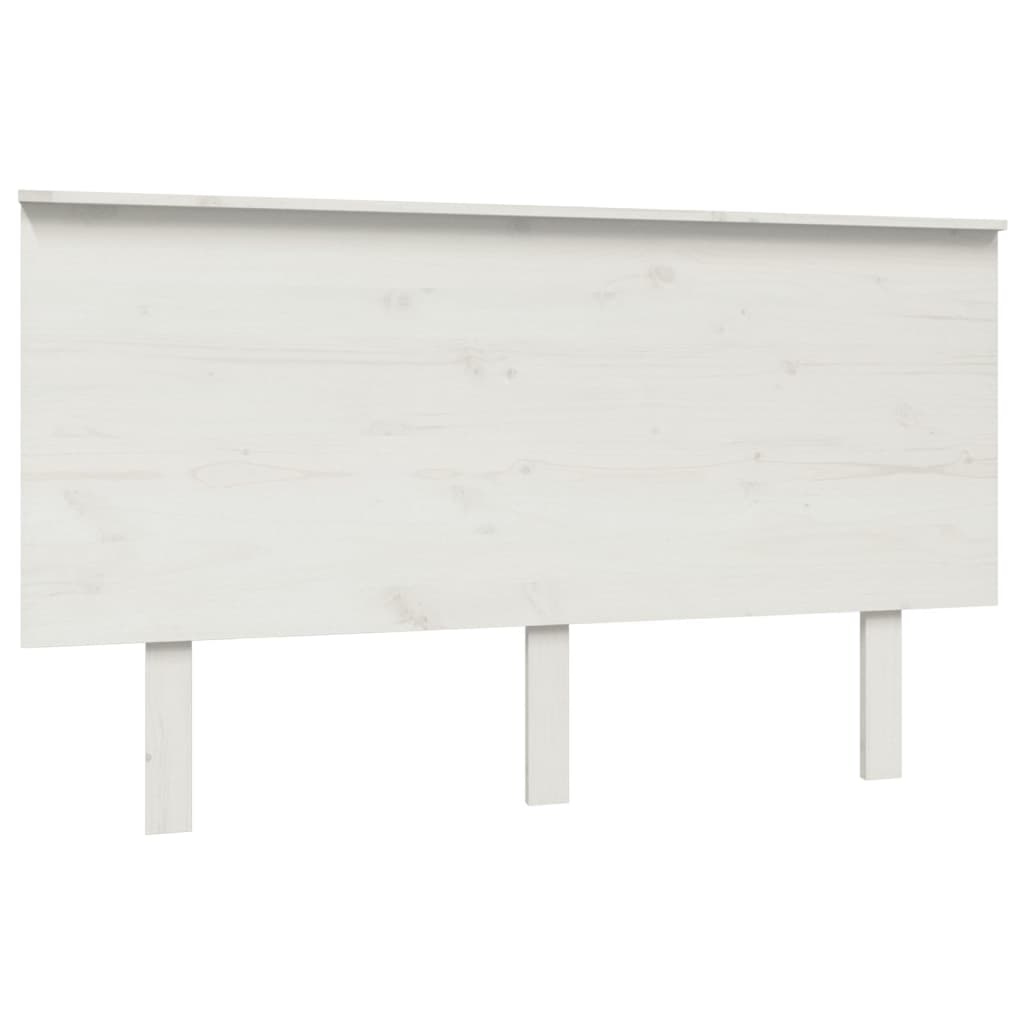 Bed Headboard White 184x6x82.5 cm Solid Wood Pine