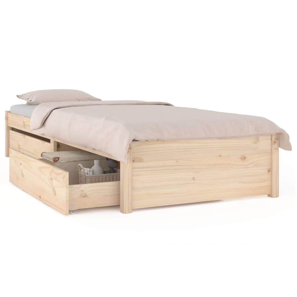 Bed Frame with Drawers 92x187 cm Single Size