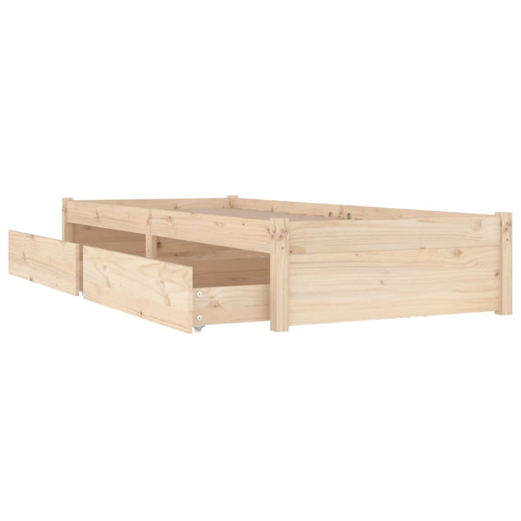 Bed Frame with Drawers 92x187 cm Single Size