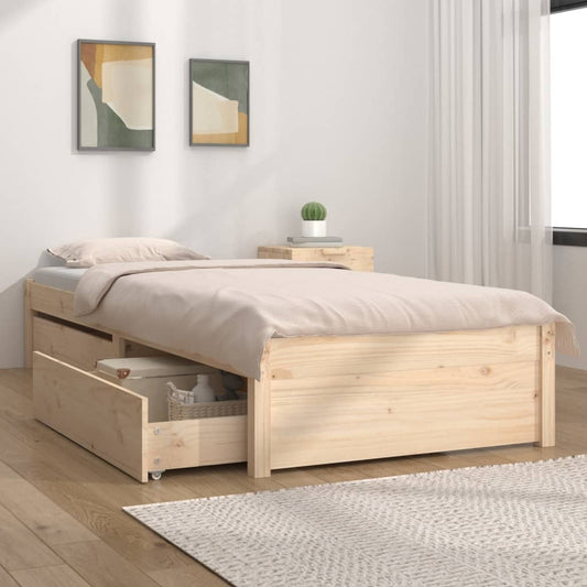 Bed Frame with Drawers 92x187 cm Single Size