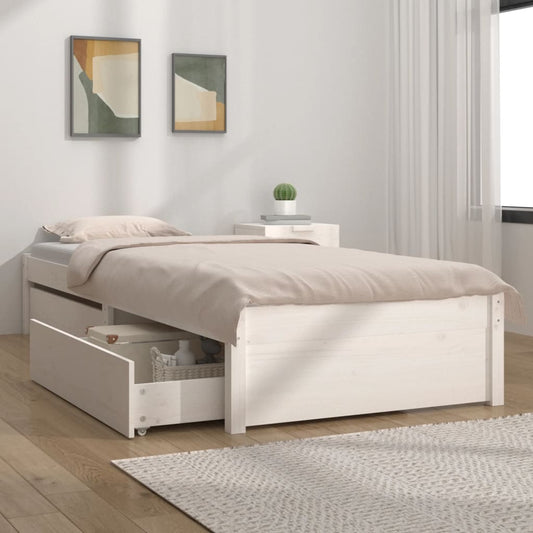 Bed Frame With Drawers 92X187 Cm Single Size